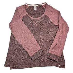 Lucky Brand Ribbed Raglan Long Sleeve Women’s Light Sweater Size XL Salmon Pink